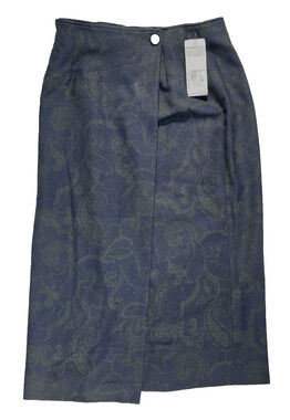 Pendleton Wrap Long Skirt Women Sz 14 Navy Blue Poetic License 100% Virgin Wool